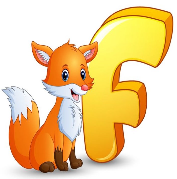 Letter f is for fox cartoon alphabet vector image on VectorStock